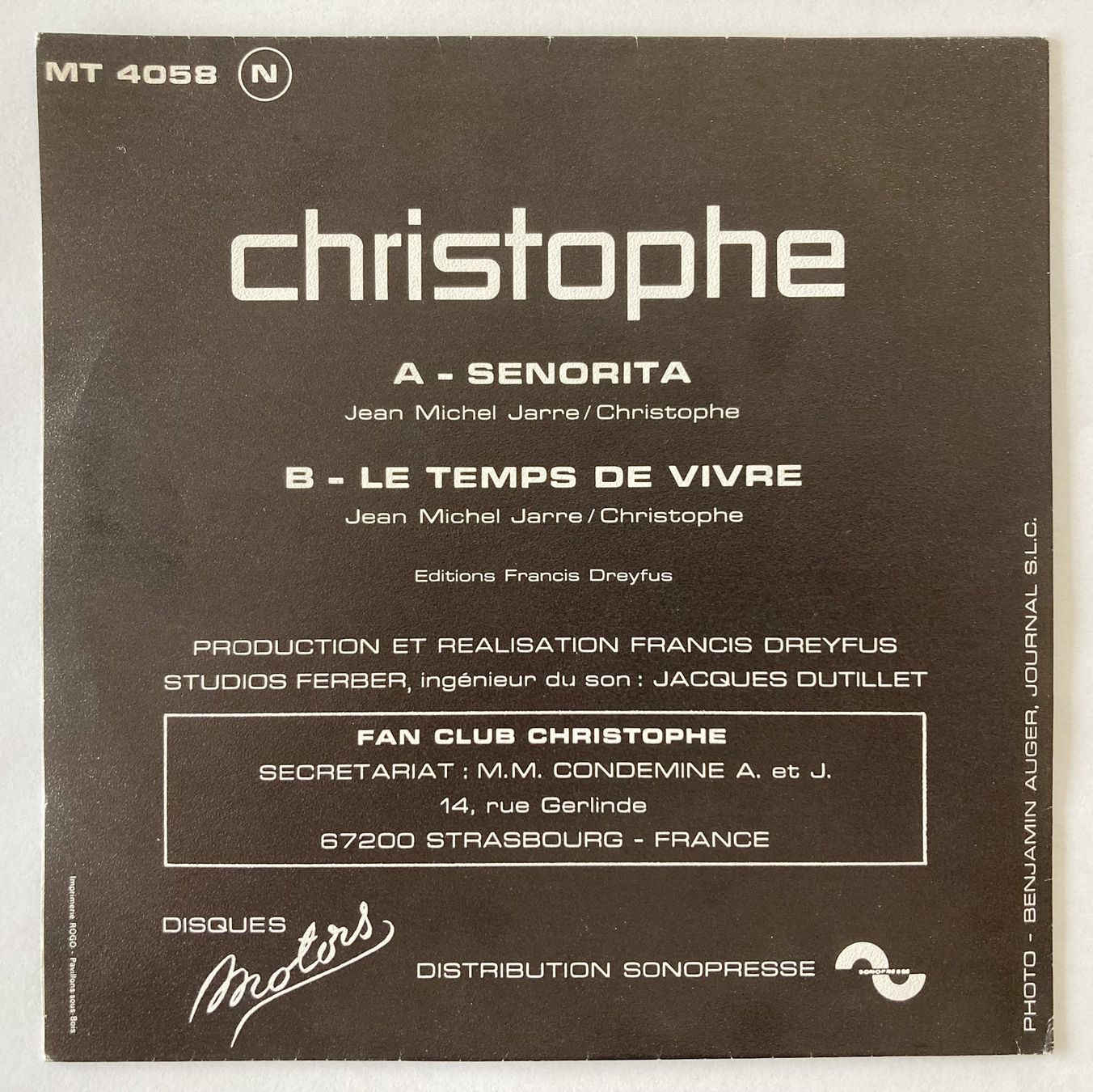 Schallplatten: CHRISTOPHE - SENORITA – Gebraucht aus Bottens von hotter-than-hell 1