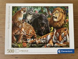 Clementoni Puzzle 500 Teile Raubkatzen gebraucht