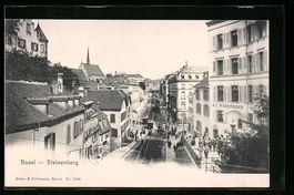 Basel, Strasse am Steinenberg mit Gesch