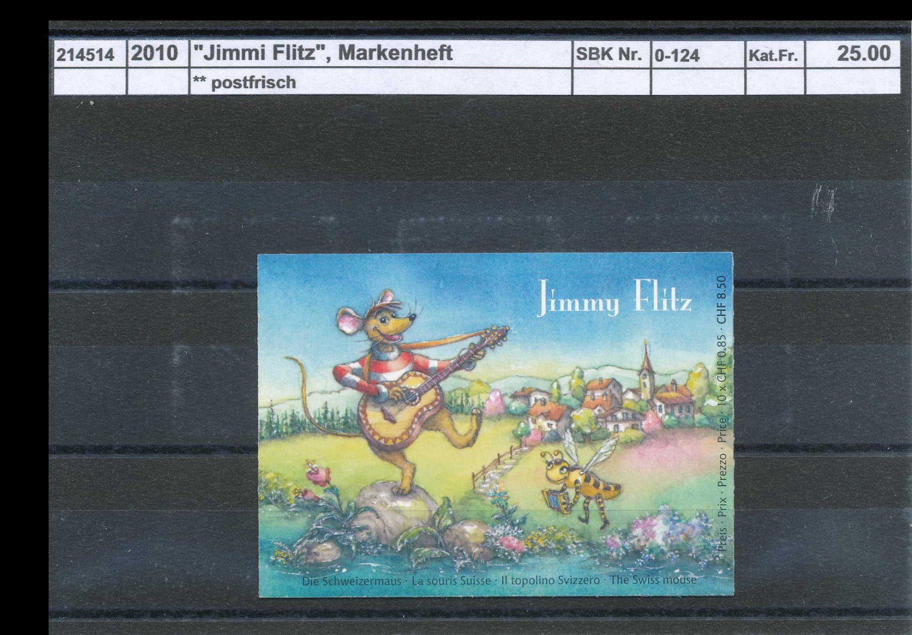 Tutti i francobolli: 2010 "Jimmi Flitz", Markenheftchen, ** postfrisch – Nuovo (secondo la descrizione) da Winterthur venduto da Zupogeru