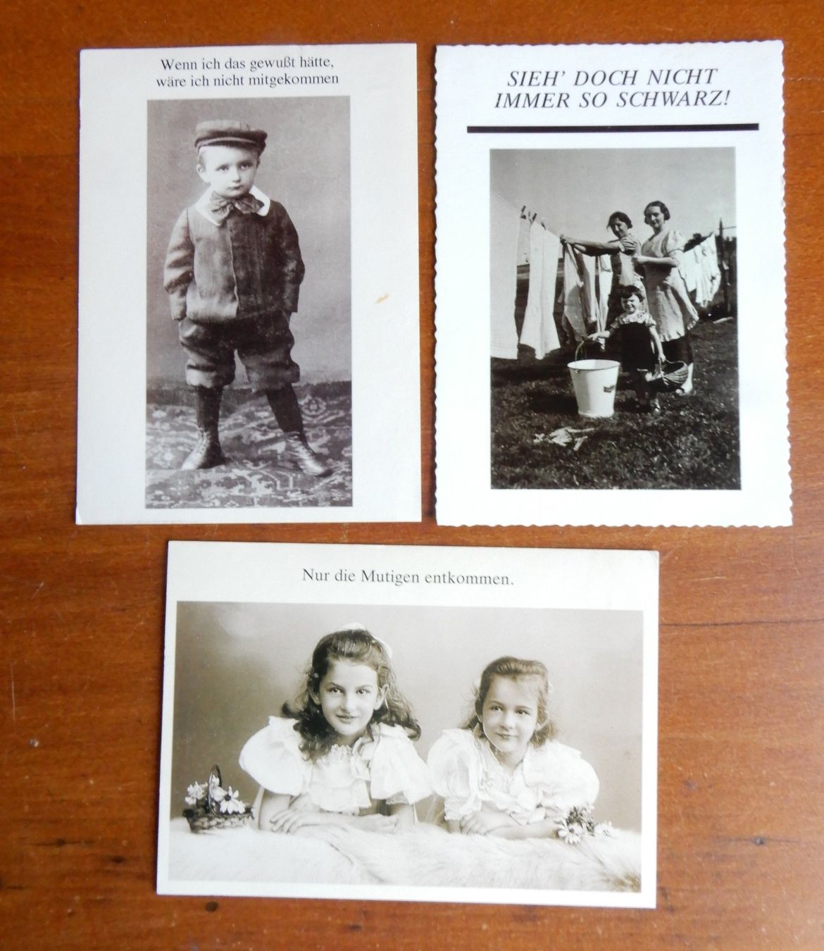 Ansichtskarten: 3 nostalgische Postkarten, Spruchkarten – Gebraucht aus Senèdes von Framboise52
