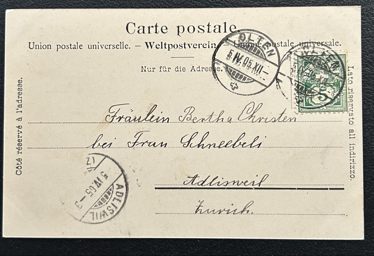 Ansichtskarten: AK Olten 1905 – Gebraucht aus Horw von Tellbub 1