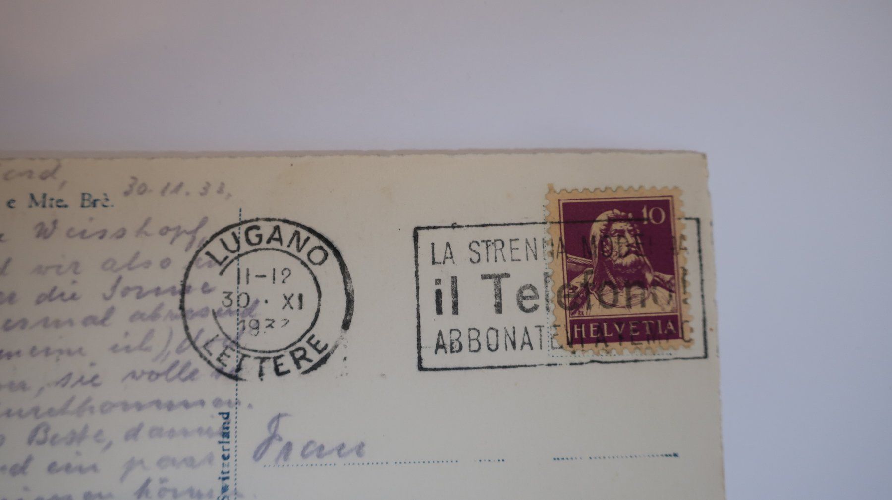 Cartes postales: Lugano e Mte. Bré 1933 – D'occasion à Cormoret par Pascalll2001 3