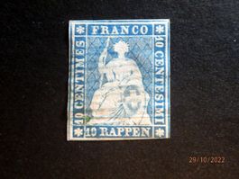 ZNr.23B, Strubel mit zarter blauer eidg. Raute, Kat.160.00