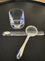 Glas Zylinder und Lupe mit Metallapplikation neuwertig
