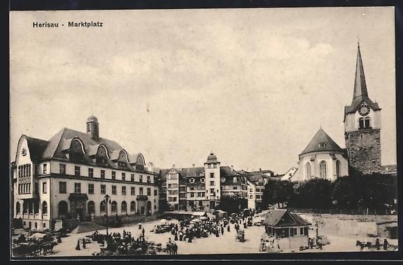 Cartoline postali: AK Herisau, Blick auf den Marktplatz – Usato da Berlin venduto da bartko-reher