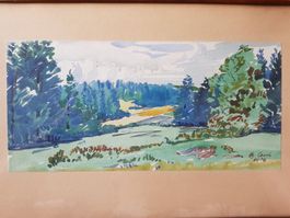 HS Louis 1926 Tableau paysage du Chasseral Bienne Neuchâtel