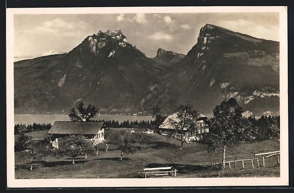 Cartoline postali: Aeschi, Blick auf Thunersee und Justista – Usato da Berlin venduto da bartko-reher