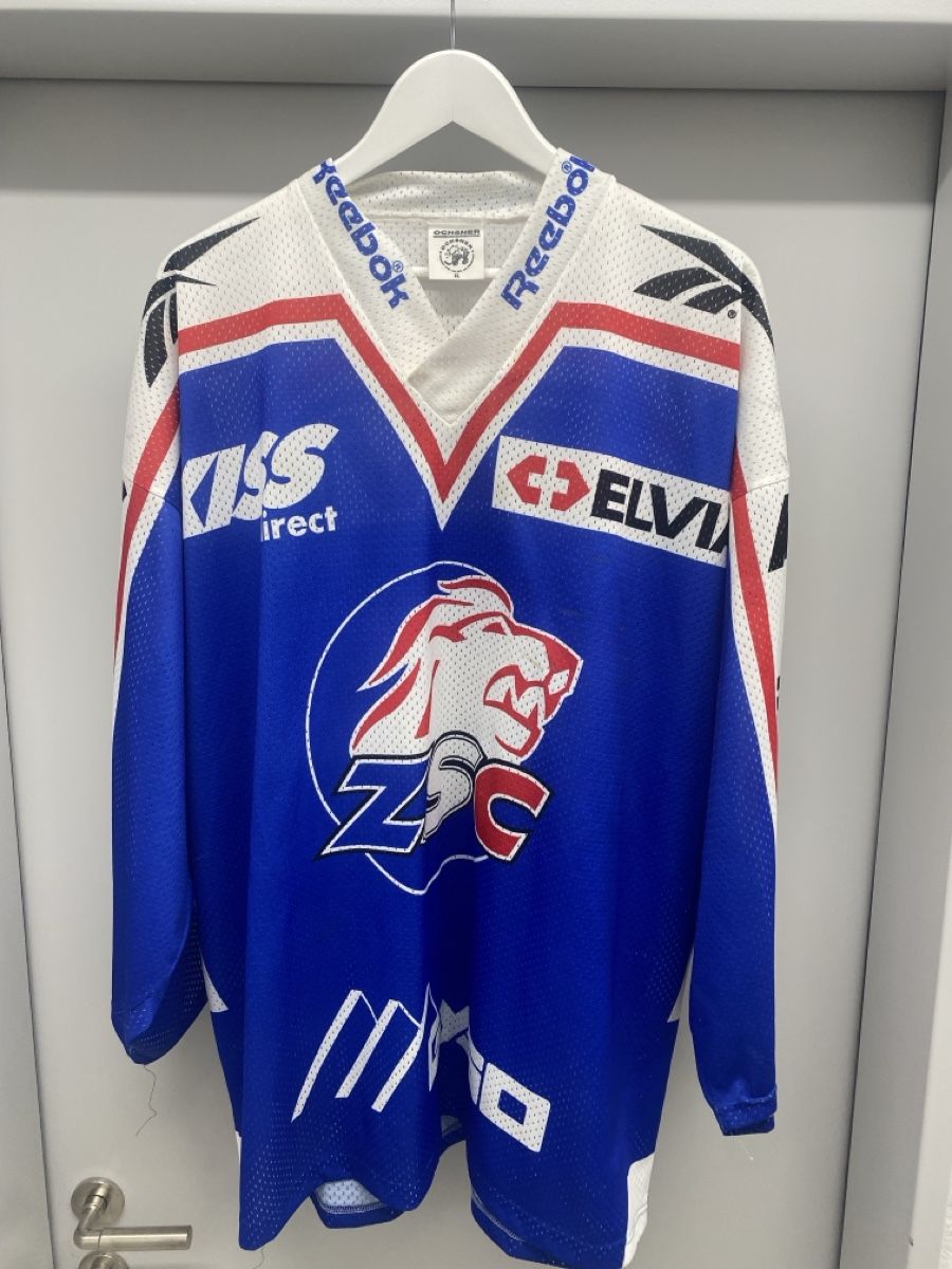 Reebok Canottiere & Pantaloni: ZSC Lions Jersey Reebok Grösse XL – Usato da Zürich venduto da Palmstree1