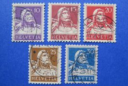 Serie Tell geriffeltes Papier1932-33 gestempelt - SBK: 240.-
