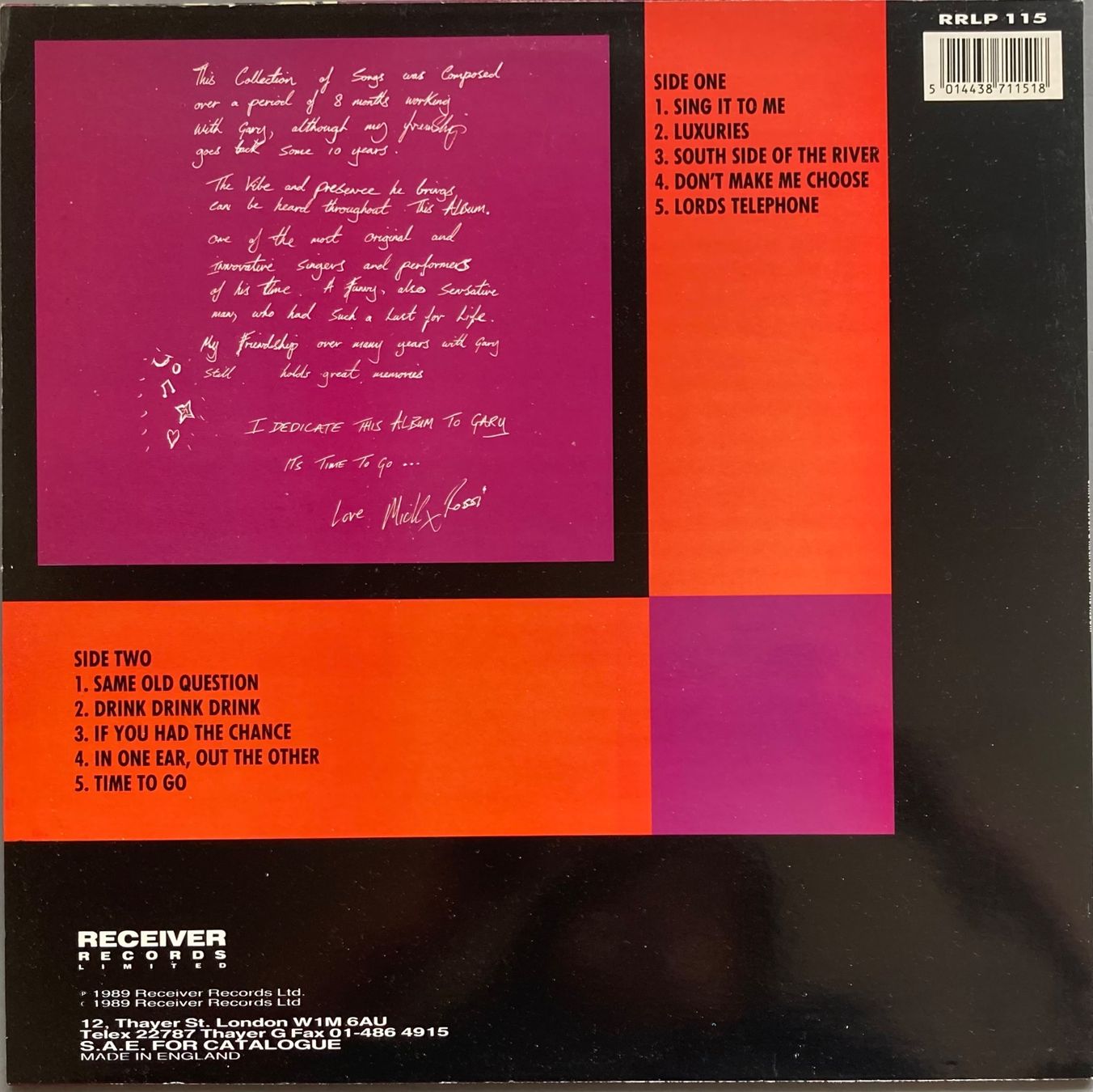 Dischi in vinile: GARY HOLTON AND MICK ROSSI - SING IT TO ME – Usato da Poliez-Pittet venduto da Newtown-Records 1