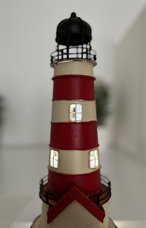 Große Spardose Leuchtturm – 18 Cm Hoch, Aus Kunstharz, Handbemalt, Mit Drehverschluss, Für Kinder & Erwachsene