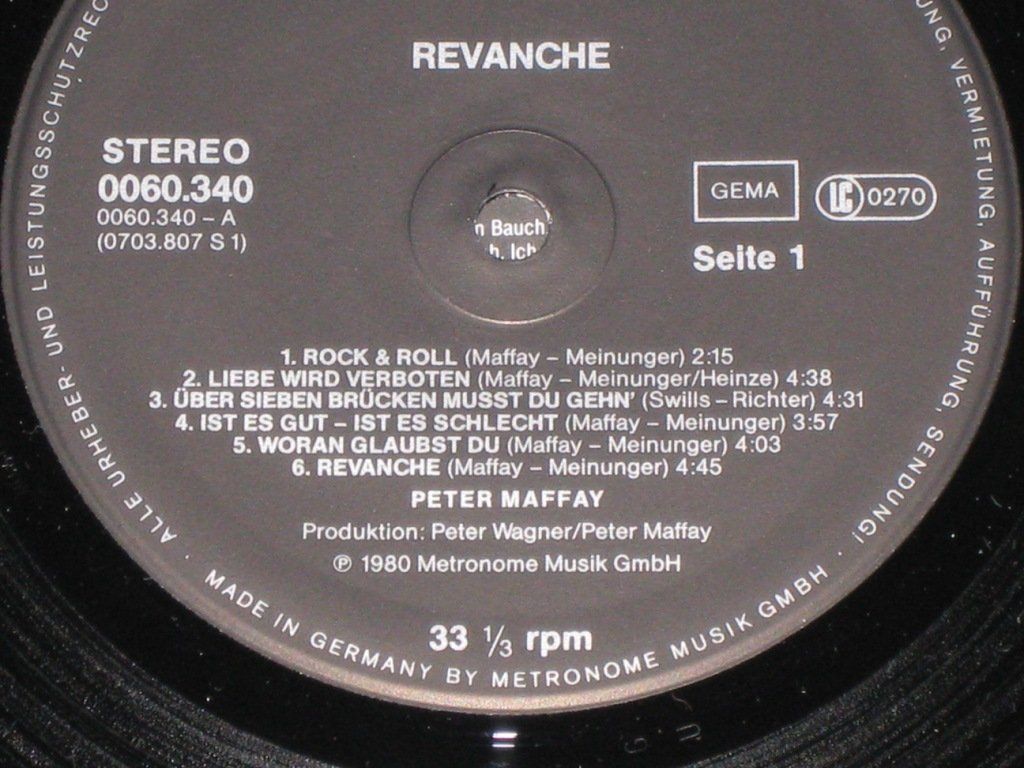 Vinyles: LP - PETER MAFFAY - REVANCHE – D'occasion à Steckborn par Quo7 1