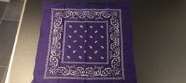 Bandana Nickituch Kopftuch Paisley Muster Lila 50x50 cm