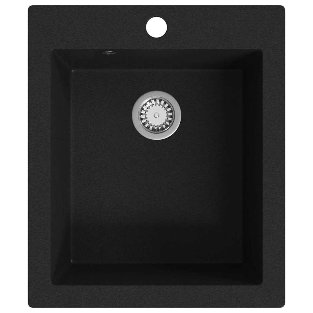 Lavabi & lavandini: vidaXL Granitspüle Einzelbecken Schwarz – Nuovo e nell'imballaggio originale da Baar venduto da vidaxl 1