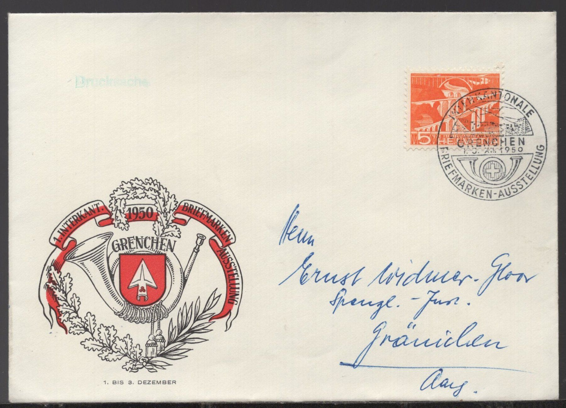 Tous les timbres: Grenchen mit Sonderstempel 1950 – D'occasion à Aarau par kufi44