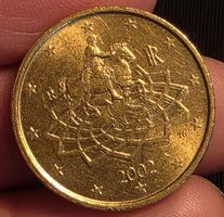 50 Euro Cent Münze, Italien 2002, Selten, siehe Foto