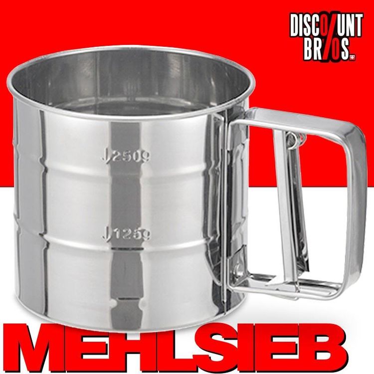 Edelstahl Mehlsieb Mit Kurbel - 8 Tassen Fassungsvermögen
