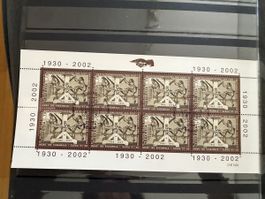 Kleinbogen mit Ausgabetag Stempel 17.9.2002 Bern 