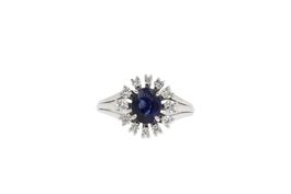 Entourage Saphir Brillant Ring MEISTER 18K Weissgold *S2947