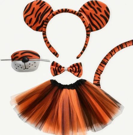 Tiger Kostüm Set, Gr. 110-122, Fasnacht, Halloween 🎃