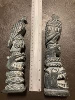 2 statuettes en pierre sculptée style inca en serpentine ?