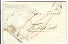 Faltbrief Wallenstadt - Trübbach 1859