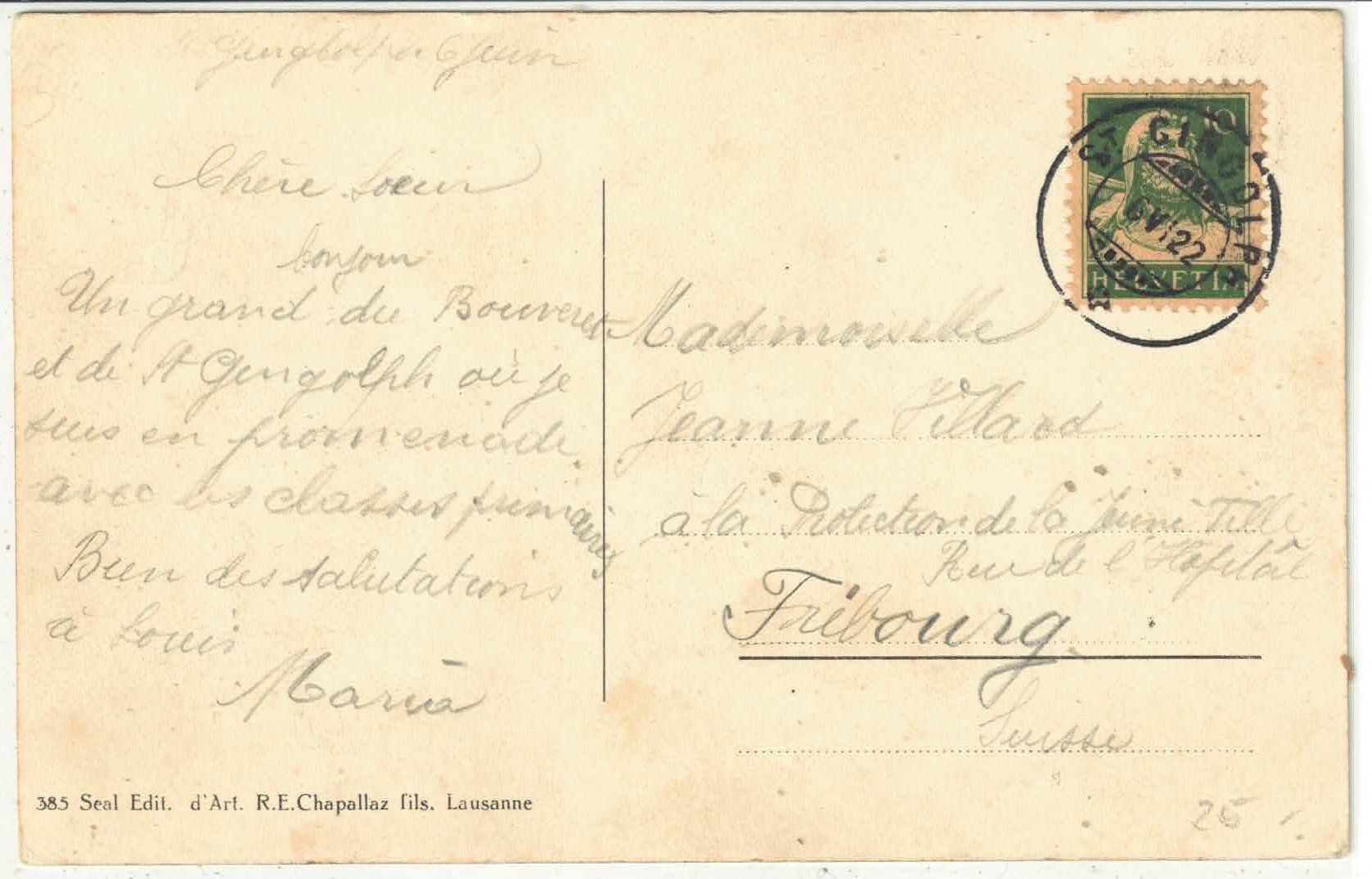 Cartoline postali: Au Bouveret - Vue generale  - Litho – Usato da Ettingen venduto da Kartenplanet 1