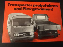 Prospekt Mercedes Transporter Wettbewerbskarte 1975
