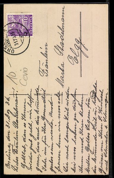 Cartes postales: AK Cevio, Cappella della Rovana, 1936 – D'occasion à Berlin par bartko-reher 1