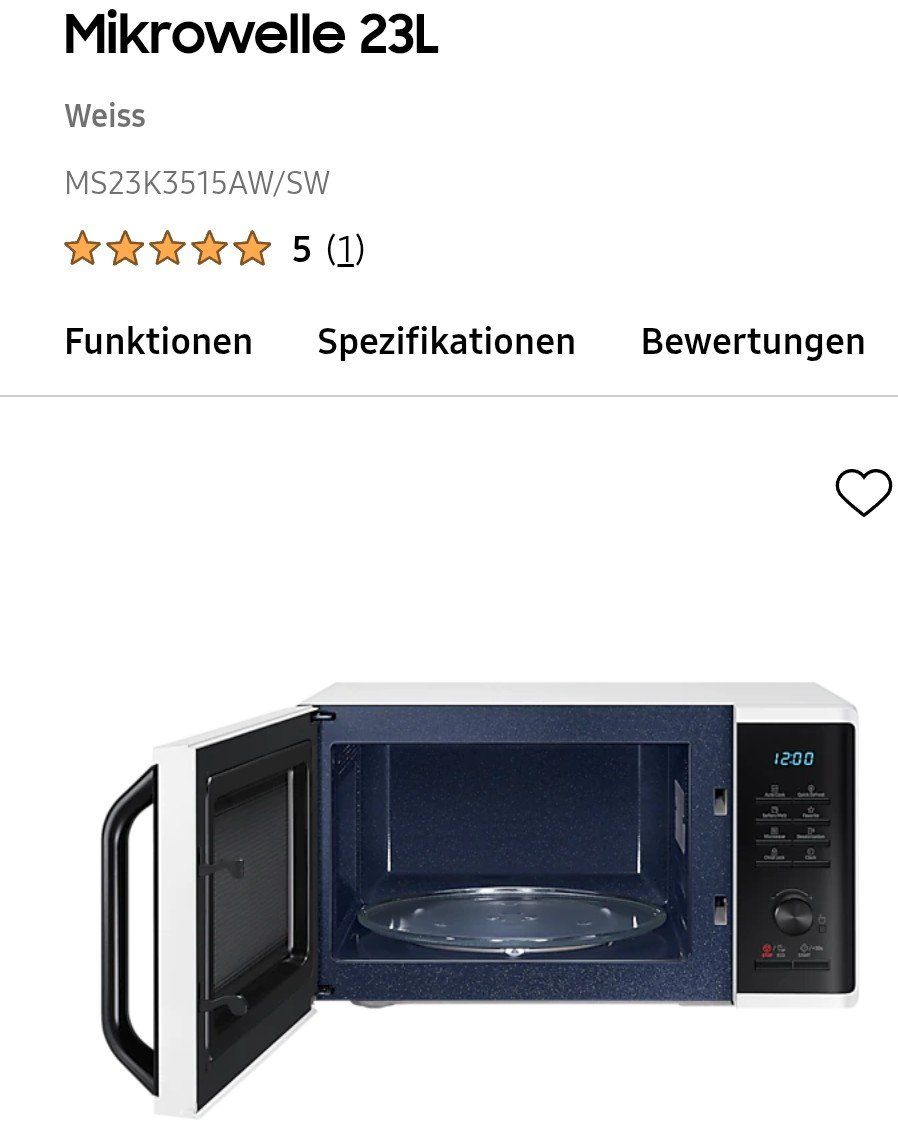 Elettrodomestici da cucina: Mikrowelle Samsung 23l – Nuovo e nell'imballaggio originale da Aesch BL venduto da sanborny 6