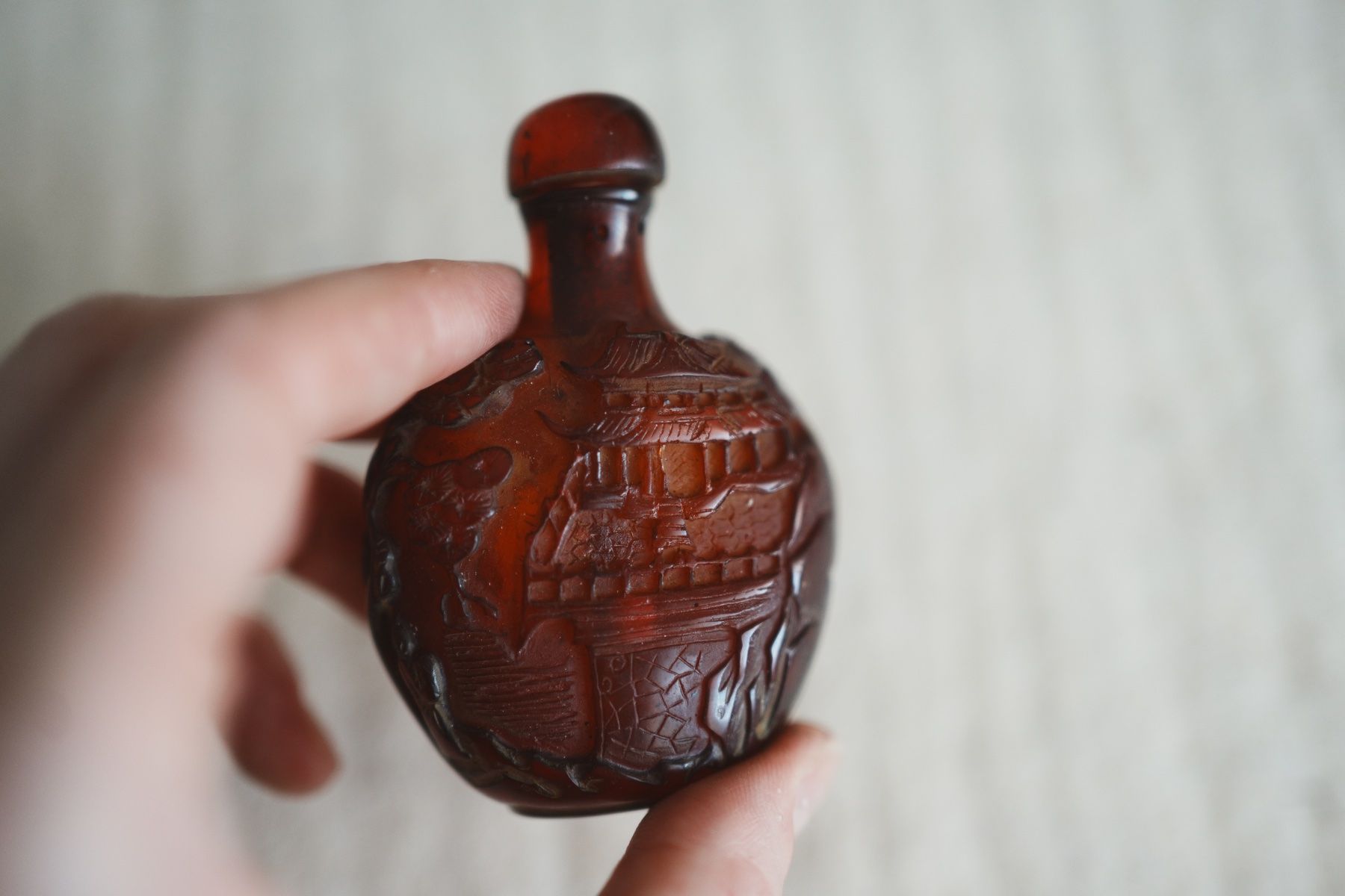 Flaconi: Chinesische Snuff Bottle, geschnitzt, Landschaft – Usato da Volketswil venduto da HeredisAntiques 2