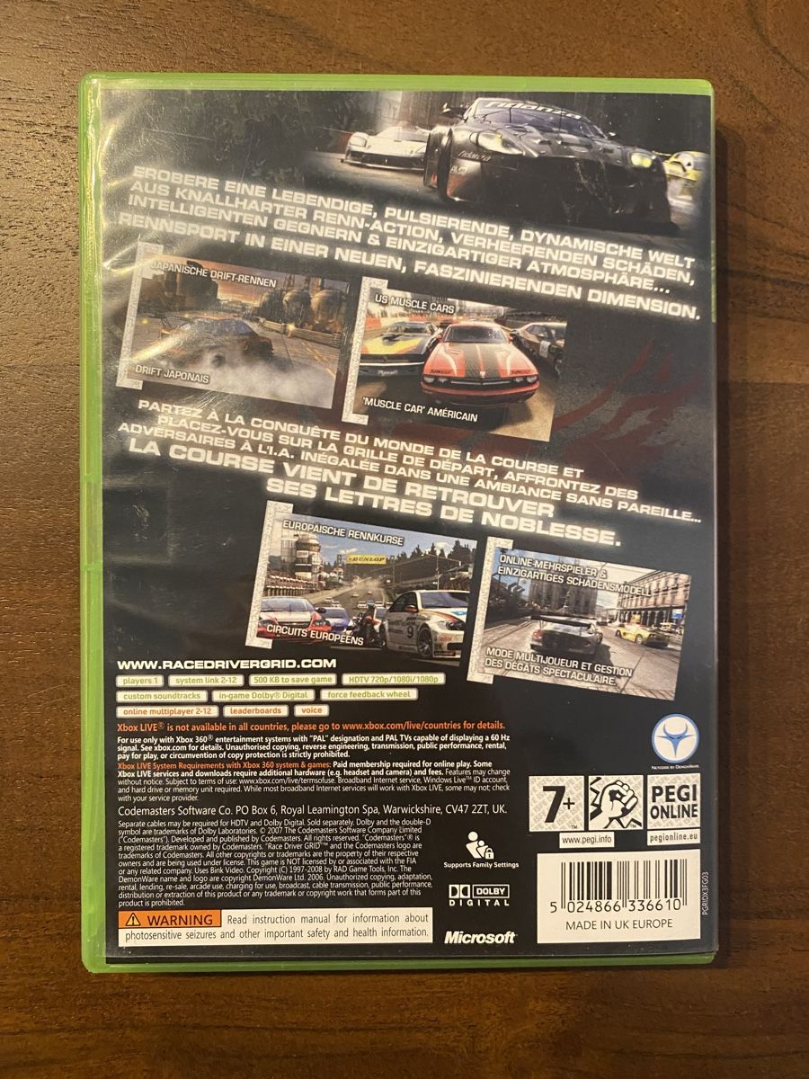 Microsoft Giochi: Racedriver GRID für Xbox 360 – Usato da Thunstetten venduto da Virus_33 2