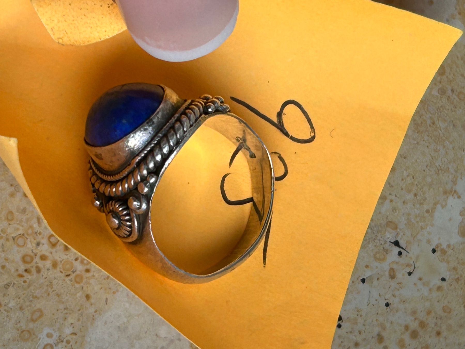Anelli: Vintage Silber Ring mit Lapislazuli Stein (Gr.53) – Usato da Laufen venduto da belleskulptur 6