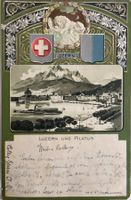Luzern, Pilatus, Prägedruck. 1901