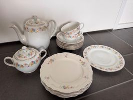 Altes 15-teiliges Konvolut Bavaria Geschirr Blumenmotiv