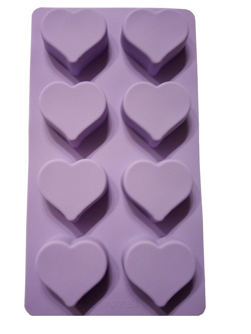 Teglie da forno: Silikon Backform 8 Herzen - 28.5 x 15.5 x 2 cm - Violett – Nuovo e nell'imballaggio originale da Werdenberg venduto da EXA-Homeware