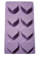 Silikon Backform 8 Herzen - 28.5 x 15.5 x 2 cm - Violett