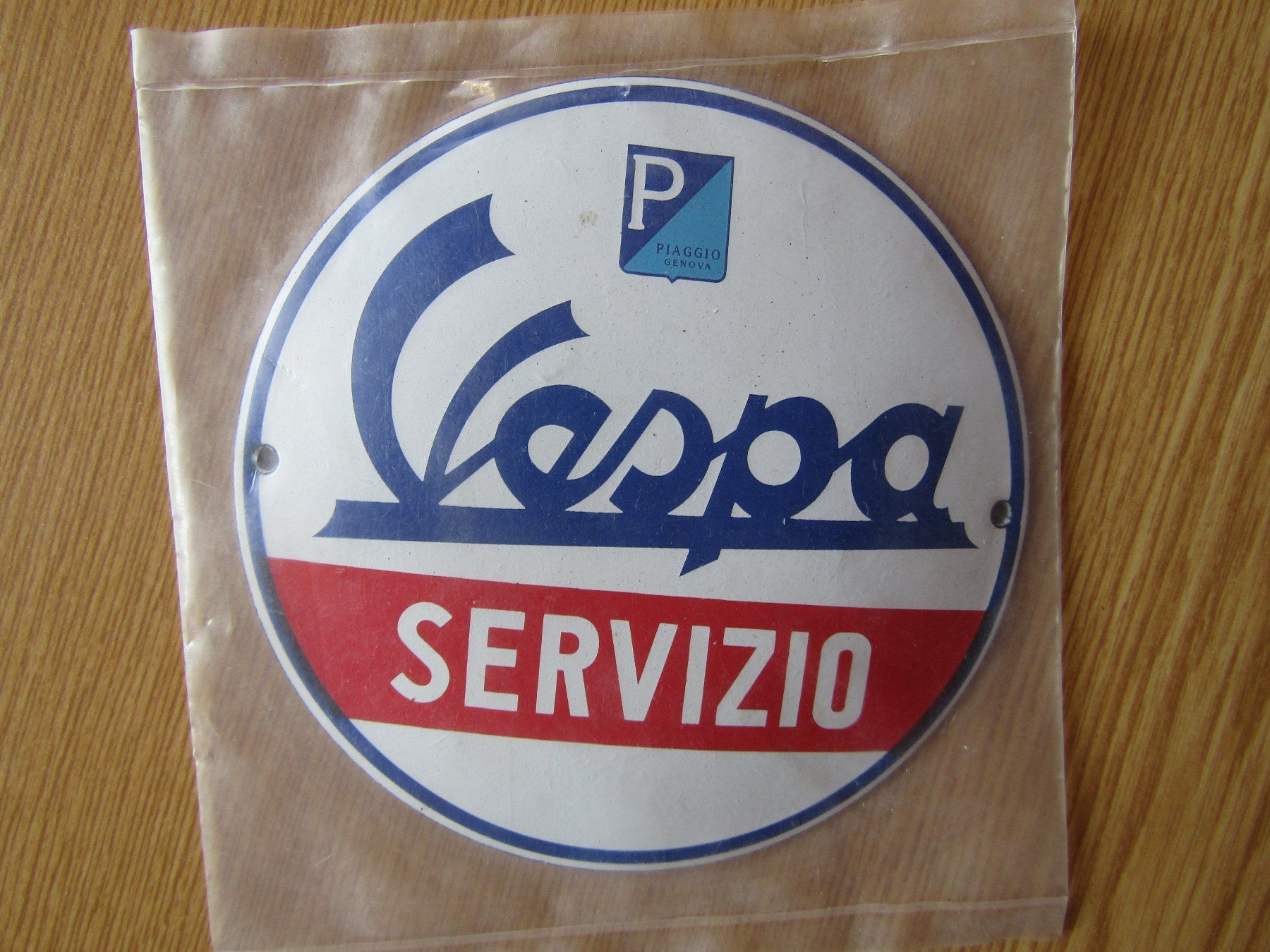 Vespa Schilder: Emaille - Schild Vespa Servizio  12cm / Weihnachtsgeschenk – Neu (gemäss Beschreibung) aus Wädenswil von tome70