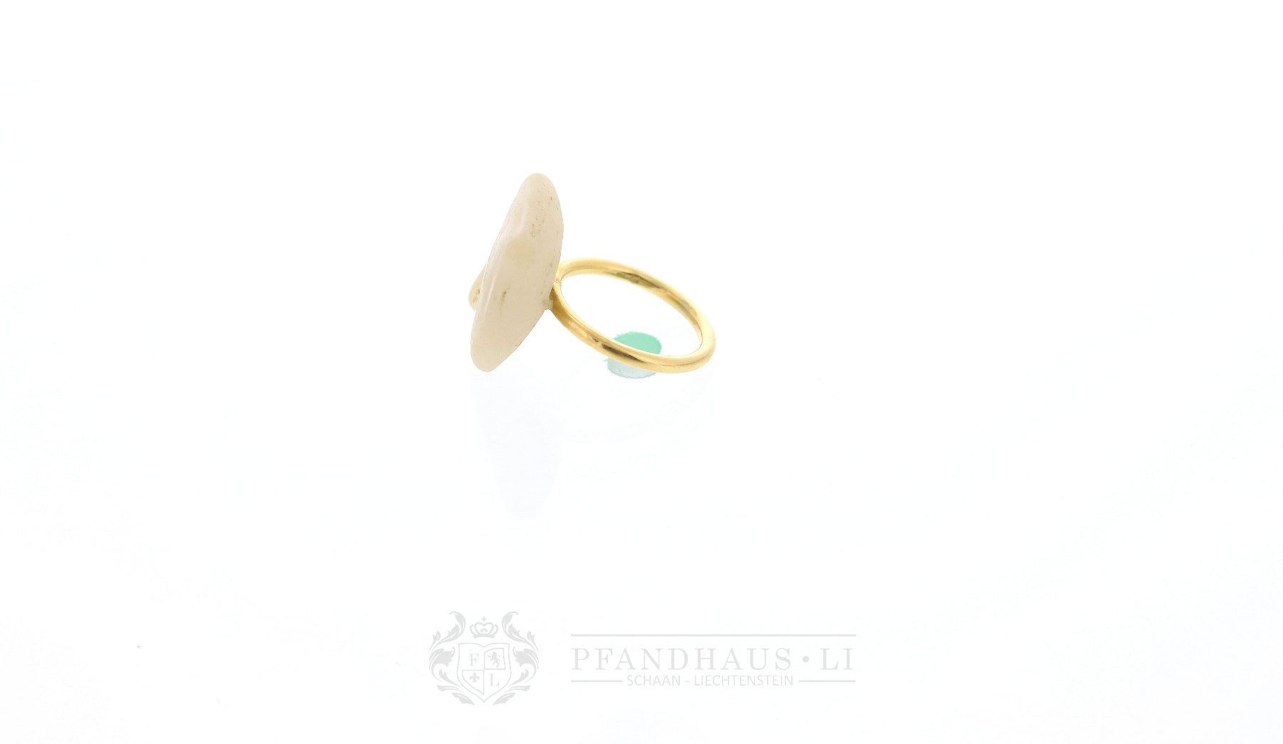 Anelli: EIGENWILLIGER RING AUS 18K GOLD MIT GROSSEM STEIN – Usato da Schaan venduto da Pfandhaus-LI 3