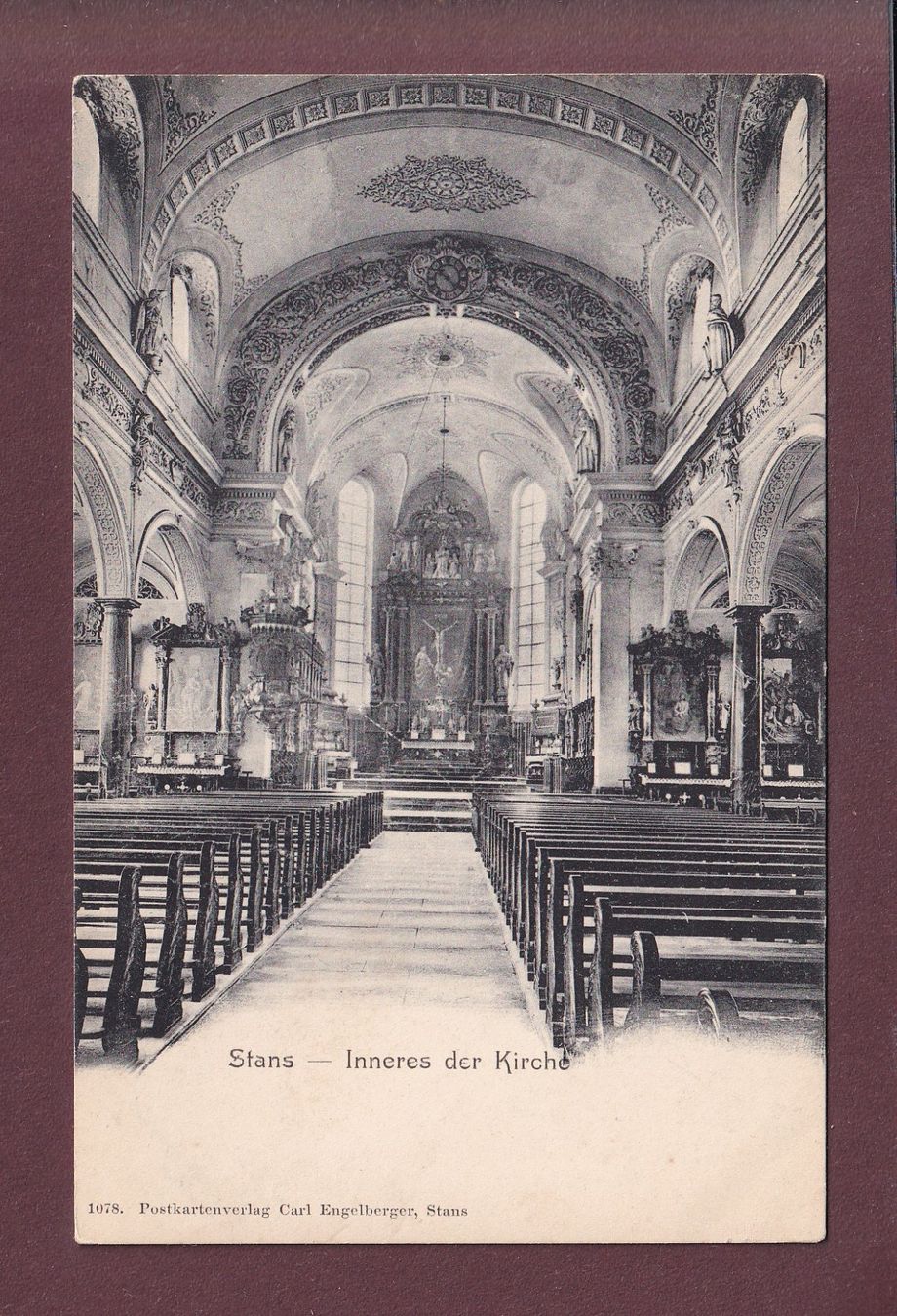 Ansichtskarten: STANS - Inneres der Kirche – Gebraucht aus Pully von nicecards