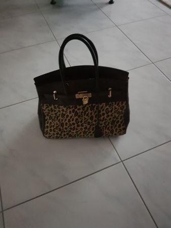 Leder Tasche mit  Echtfell