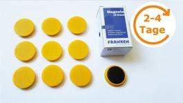 Magnete 10 Stück, 32 mm, gelb
