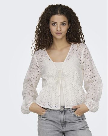 Weisse Sommerbluse mit Lochmuster, neu