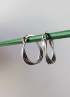 Boucles d'oreilles créoles texturées en Argent 925 