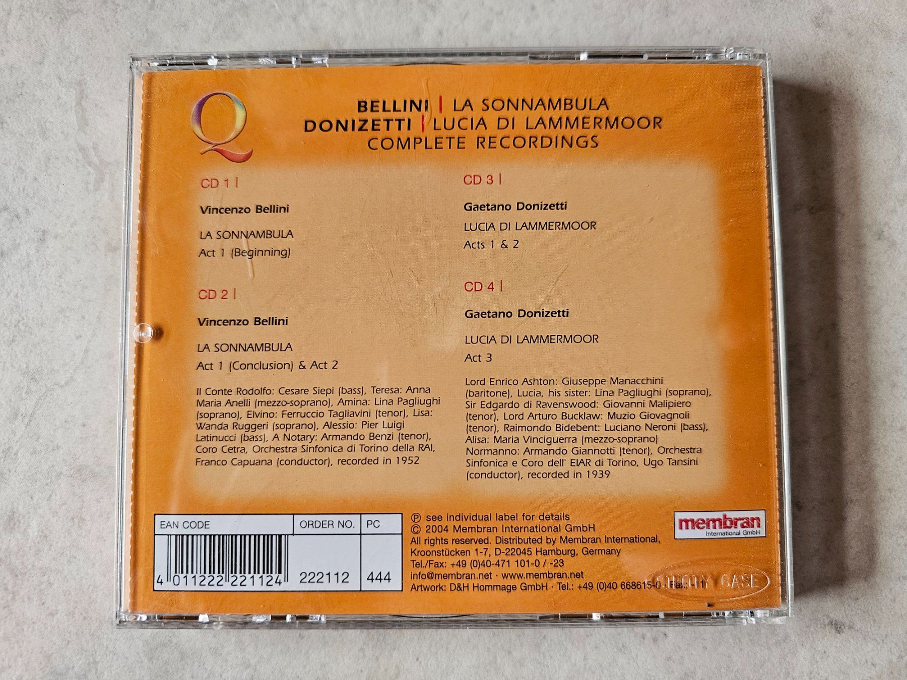 CD: Bellini - La Sonnambula / Donizetti / 4 CDs – Usato da Schneisingen venduto da backstore24 1