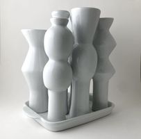Jean Decloquement Sculptural Ceramic Centrepiece 8 Vases