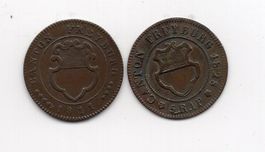 (2124) Fribourg, 2 x ½ Batz, 1811, 1828, vz