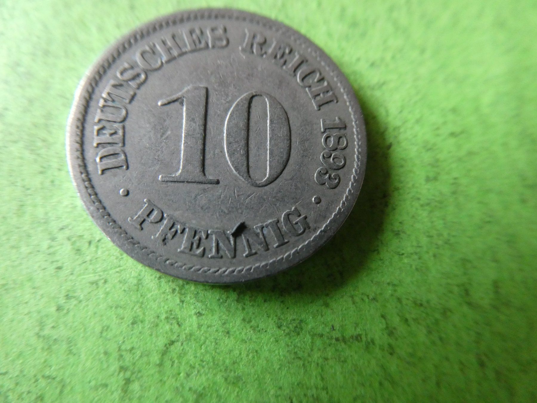 Tutti le monete: Dt. Reich 1893 A,  10 Pfennig – Usato da Hinterforst venduto da Rohusri