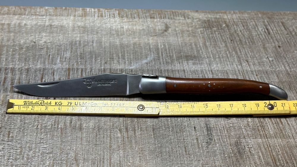 Laguiole En Aubrac Taschenmesser – Handgefertigt, Klinge 10 Cm, Griff Blaue Platane, Edles Design